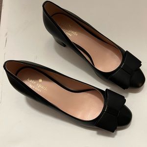 kate spade delancy shoes block pump black leather heel display new 8 M